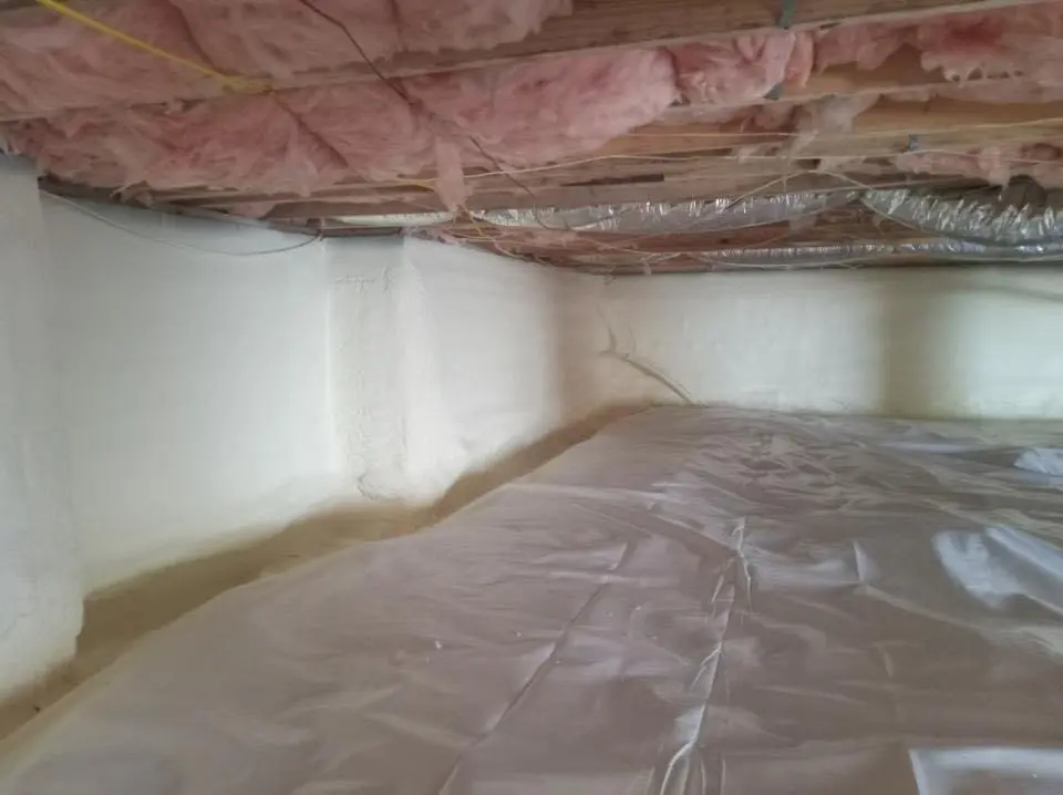 Crawl space encapsulation with closed-cell spray foam for Spray Foam Roofing in Oneonta